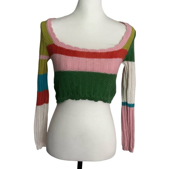 L.A. Hearts Crop top sweater Multi Colored Size XS - Picture 1 of 3